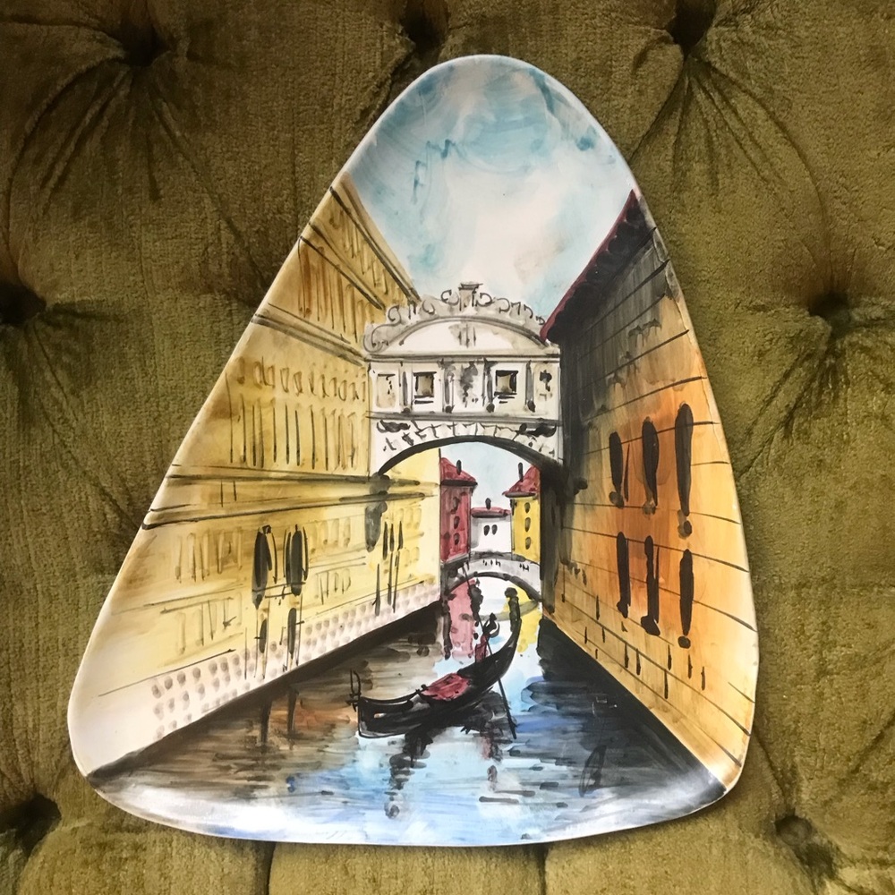 Vintage hand painted Italian plate